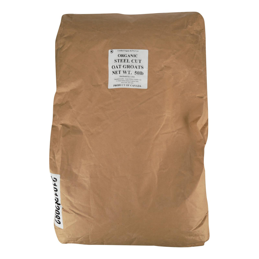 Bulk Grains Organic Steel Cut Oats - Single Bulk Item - 50lb - Maras Green